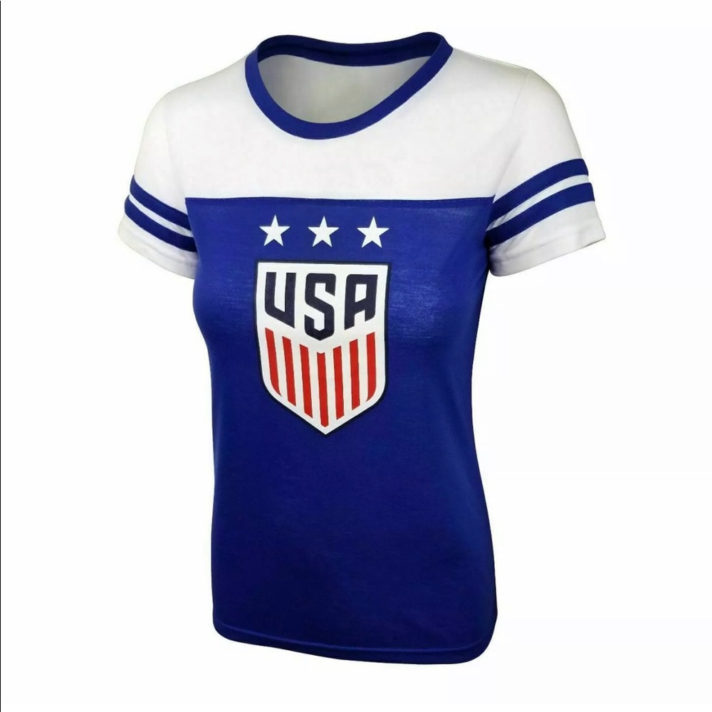 Women’s USA Olympic Soccer Jersey L White Blue